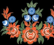 Образцы поэтапного выполнения росписи цветов из городецких узоров для старших дошкольников